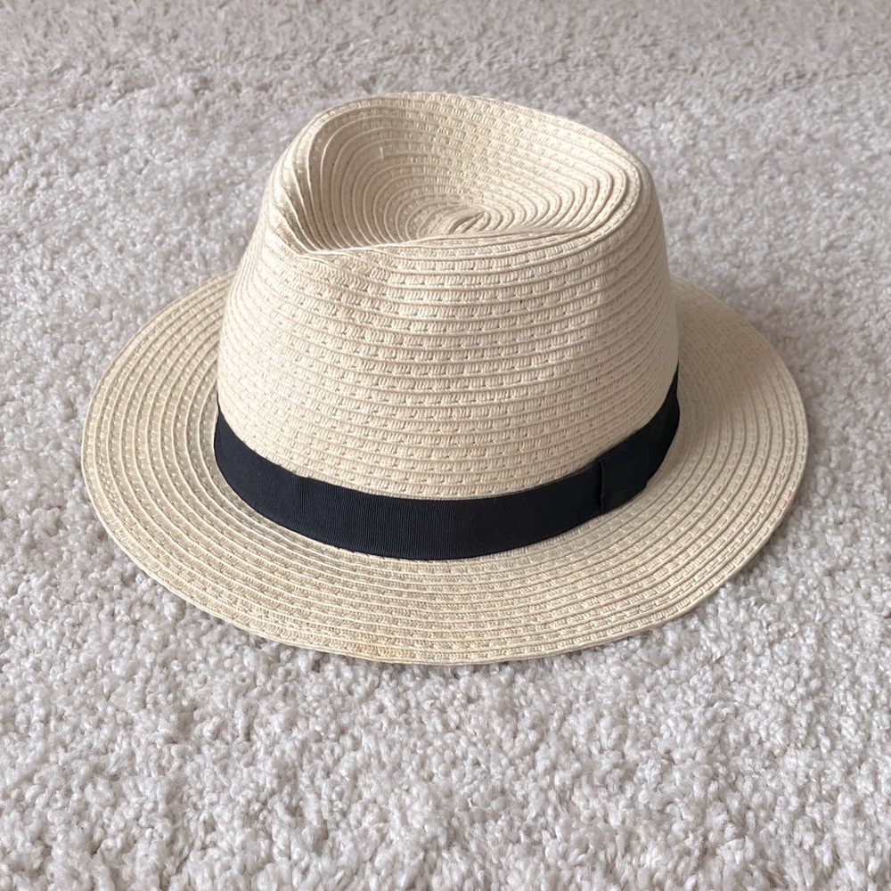 Joe Fresh | Unisex Straw-Like Fedora with Black Band